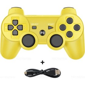Resim Sony Ps3 Denetleyici Desteği Bluetooth Playstation 3 Joystick İçin Kablosuz K Yellow 