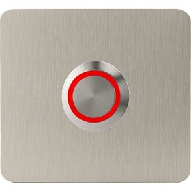 Resim Lockway Z402k Paslanmaz 304 Kare Zil Butonu 60x60mm Kırmızı Led 