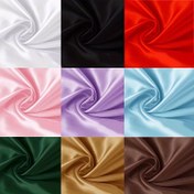 Resim 1 Adet Şık Saten Kumaş Masa Örtüsü Düğünler & DIY El İşleri İçin - Pürüzsüz Parlak Polyester Malzeme, Önceden Kesilmiş Tasarım, Makinede Yıkanabilir, Beyaz, Siyah, Kırmızı, Pembe, Mor, Mavi, Yeşil, Kahverengi Renklerde Mevcut 