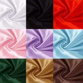 Resim 1 Adet Şık Saten Kumaş Masa Örtüsü Düğünler & DIY El İşleri İçin - Pürüzsüz Parlak Polyester Malzeme, Önceden Kesilmiş Tasarım, Makinede Yıkanabilir, Beyaz, Siyah, Kırmızı, Pembe, Mor, Mavi, Yeşil, Kahverengi Renklerde Mevcut 