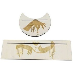 Resim Trendooze Yer Tutucuları Tarot Tarot Sunak Standı Standı Şekilli Kehanet Kartı Kartı Dikdörtgen Dekoru Cadı Ay Araçları Ahşap Ahşap Adet Yu 