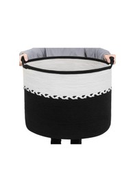 Resim Mavaux Cornrows Özel Örgülü Jüt Battaniye Sepeti Hasır Oyuncak Sepeti Jüt Çamaşır Sepeti 40-30 Siyah 