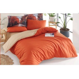 Resim Düz Boya Çift Kişilik Nevresim Takımı Autumn Düz Renk 