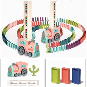 Resim Cwecom Çocuklar Için Erken Eğitim Elektrikli Domino Oyuncak Küçük Tren-Müzik ve Işıklarla (Yurt Dışından) 