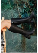 Resim Demashoes Siyah Kalın Topuklu Çizme 