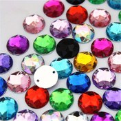Resim 60 Adet 0.99cm Yuvarlak Düz Arka Taşlı Aplikeler - Düğün Elbiseleri, DIY Giyim, Takı Yapımı, Ayakkabılar, Çantalar ve Aksesuar Dekorasyonu için Parıltılı Fasetli 2 Delikli Düz Tabanlı Süslemeler, Parlak Yüzey, Kolay Montaj Halkası 
