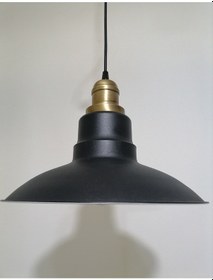 Resim Riolight Retro Siyah Içi Beyaz Tekli Metal Sarkıt Çap: 30Cm (538287572) 