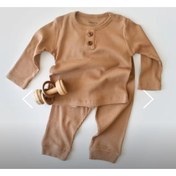 Resim Bebbenatural Organic Sütlü Kahve Renk Ikili Pijama Takım 