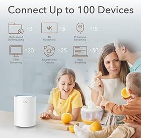Resim Cudy M1200 AC1200 Dual Band Whole Home Mesh Wi-Fi Sistemi, Tek Bir Wi-Fi Adı ile Kesintisiz Dolaşım, Router ve Menzil Genişletici Modu, VPN, Güvenli DNS (DoT), IPv6 (1'li Paket) 