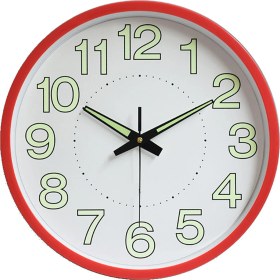 Resim 12 Inç Aydınlık Duvar Saati Minimalist Yuvarlak Kuvars Saat Yatak Odası Oturma Odası Dekorasyonu Kırmızı (Yurt Dışından) 