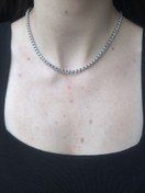 Resim Silver Baget Su Yolu Kolye 