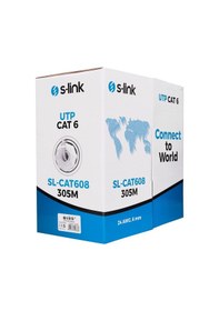 Resim S-Link Sl-Cat608 305 Metre Gri Internet Kablosu Utp Cat6 Kablo 