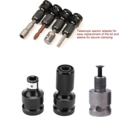 Resim Depolife 1/2 Matkap Chuck Mandren Adaptör Somun Sökme Makinesini Hex Bits Vidalamaya Dönüştürme Aparat Seti 