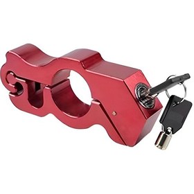 Resim Xurunkeji Motosiklet Kilidi, 2 Anahtarlı Gidon Kilidi, Motosiklet, Bisiklet, Atv, Scooter İçin Hırsızlığa Karşı Motosiklet Fren Kilidi - Kırmızı 