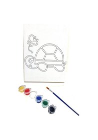 Resim Hayal Sepeti Kaplumbağa Model Resimli Tuval 24x18 6lı Boya, Fırç 