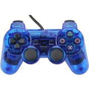 Resim Mavi Kablolu Gamepad Sony Ps2 Denetleyicisi İçin Sony Ps2/psx Joystick Sony Psone Joypad Kablolu Denetleyici Oyun Aksesuarları Satışı 