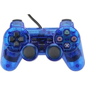 Resim Mavi Kablolu Gamepad Sony Ps2 Denetleyicisi İçin Sony Ps2/psx Joystick Sony Psone Joypad Kablolu Denetleyici Oyun Aksesuarları Satışı 