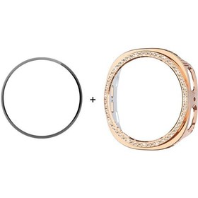 Resim Samsung Galaxy Uyumlu Watch8 İçin 40mm Enkay Hat-prince Diamond Pc Tam Kapsama Pmma Yumuşak Film Gül Altın İle Saat Kapağı 