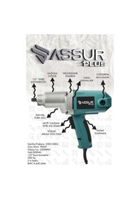 Resim Assur ASR116 Elektrikli 900W 300NM Somun Sıkma Sökme Mavi 