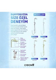 Resim Creavit Sh660gr Gun Grey/metalik Gri Tepe Duş Sistemi Metalik Gri 