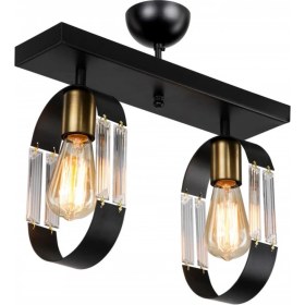 Resim AVONNI AR-65185-2Y-BSY Siyah Boyalı Modern Avize E27 Metal Cam 30x12cm 