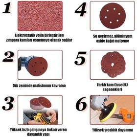 Resim 230mm. 40 Kum 8 Delik Alçı - Zürafa Cırt Zımpara Nk 100 Adet 