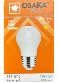 Resim 8 Adet Osaka 7w 50w Sarı Işık E27 Duylu Kalın Duy Led Mini Ampul 