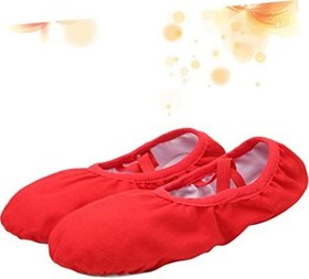 Resim VALICLUD 2 Çift Yumuşak Bale Ayakkabıları Jimnastik Yoga Ayakkabıları Kadın Bale Daireleri Kızlar Çocuklar Bale Ayakkabıları Kanvas Dans Ayakkabıları Kadınlar Için Pembe Terlik Bale Dans 