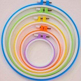 Resim Yeni Renkli Plastik Nakış Esnek Çapraz Dikiş Daire Büyük, Orta ve Küçük Set Nakış Nakış Yardımcı Aracı Nakış Esnekliği 