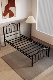 Resim ARGİMO Bella Tek Kişilik Ferforje Metal Karyola Siyah 