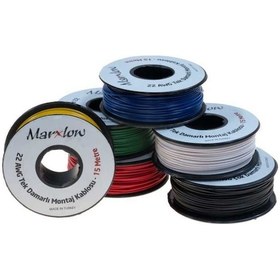Resim Tek Damarlı Montaj Kablosu 22Awg 15 Metre Beyaz 