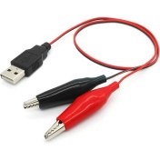 Resim Alkatronik Usb Krokodil Çevirici Kablo - 5V Kaynak Test Kablosu 60Cm Max 2A 