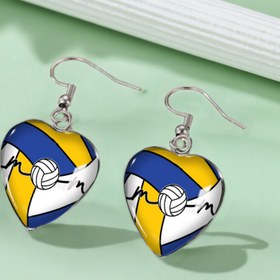 Resim 1 Çift Voleybol Küpe - Sarı & Kalp Şekilli Spor Takı, Dayanıklı Alaşım Çubuklu, Voleybolcular, Anneler İçin Mükemmel, Bataryasız, Spor Takı, Şık Takı, Kalp Şekilli Tasarım 