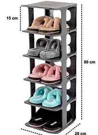 Resim Mithra Life 5 Katlı Plastik Gri Ayakkabı Rafı MIT1063 