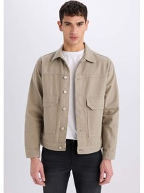 Resim DeFacto %100 Pamuk Slim Fit Dar Kesim Düğmeli Cepli Mevsimlik Baharlık Jean Ceket B8155AX25SPKH465 