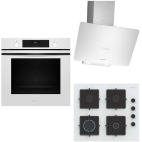 Resim Profilo Beyaz XXL Fırınlı Buharlı Ankastre Set (FXSA243B - OE36K2P10D - DVK6J429) 