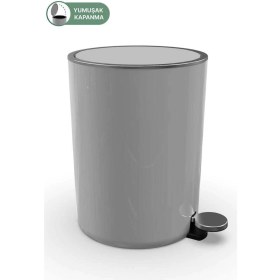 Resim Özbience 5 Lt Pedallı Banyo ve Mutfak Çöp Kovası Gri 