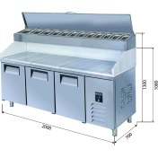 Resim Galleyz Make Up Buzdolabı - 3 Kapılı - Mermerli - Yüksek 200X70X130 cm 