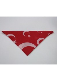 Resim Ay Yıldızlı Kare Bandana / Fular / %100 Cotton 