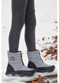 Resim Kiko Kids Sumo Fermuarlı Erkek Çocuk Kar Botu Füme - Siyah Füme - Siyah 