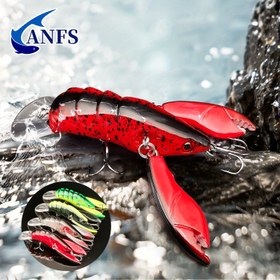 Resim 1 Adet ANFS Eklemli Yengeç Balık Yemi - Ultra Gerçekçi Eklemli Bacaklı, Kırmızı/Siyah Renk Desenli - Levrek, Turna, Alabalık ve Kefal için Sağlam Tatlısu & Tuzlu Su Yem - Noel, Babalar Günü, Sevgililer Günü, Şükran Günü, Yılbaşı Hediyesi İçin İdeal, Gerçekçi Tasarım, Yüksek Kaliteli Yapı, Profesyonel Balıkçılar ve Açık Hava Sporcuları İçin 