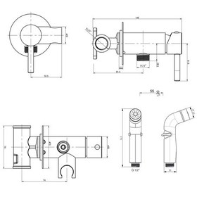 Resim Fause Ankastre Spiralli Taharetmatik Taharet Seti Sıcak Soğuk Set101-3 Siyah 