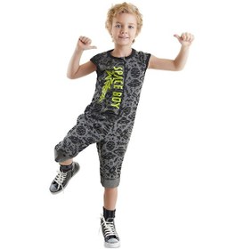Resim Denokids Uzay Roket Erkek Çocuk Gri Tulum Çok Renkli 