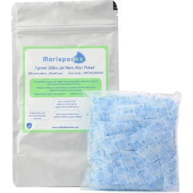 Resim Marispacks 1 G x 100 Adet Silikajel Nem Alıcı Paket (Aihua Paper, Aluminyum Doypack Ambalajda) 