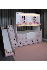 Resim bebetu mobilya Alaçatı Kaydıraklı Yavru Yataklı Ranza 