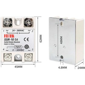 Resim ROBİZ Ssr-10da Ssr Röle 10a Ac 24-380v Tek Fazlı Solid State Röle Elektronik Anahtar 