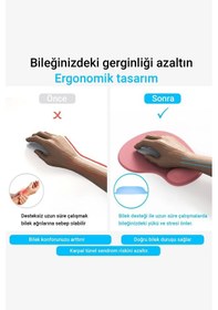 Resim Sonictouch Bilek Destekli Gri Damla Tipi Pürüzsüz Yüzey Dikişsiz Gamer Oyuncu Mouse Pad 20x22cm Mousepad 