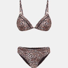 Resim Capetown Leopar Desenli Dolgusuz Toparlayıcı Bikini Takım Leopar 