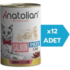 Resim Anatolian Premium Adult Salmon Pate Somonlu Yetişkin Ezme Kedi Konservesi 12 x 400 G 