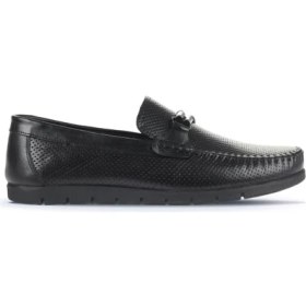 Resim Bueno Shoes Siyah Deri Erkek Loafer 21MA96 
